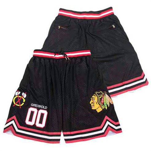 Blackhawks #00 Clark Griswold black Stitched shorts