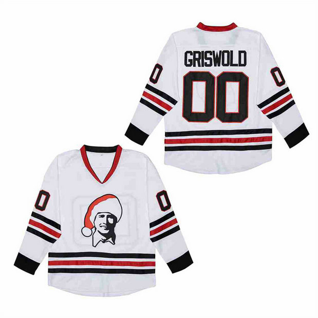 Blackhawks #00 Clark Griswold white Authentic Stitched Jerseys 2