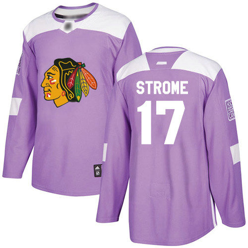 Blackhawks #17 Dylan Strome Purple Authentic Fights Cancer Stitched Hockey Jersey