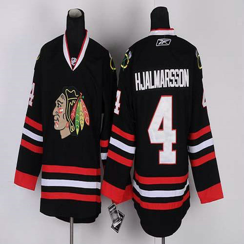 Blackhawks #4 Nikals Hjalmarsson Black Stitched NHL Jersey