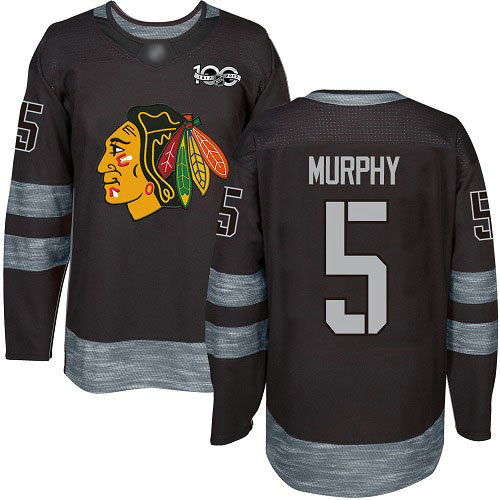 Blackhawks #5 Connor Murphy Black 1917-2017 100th Anniversary Stitched Hockey Jersey