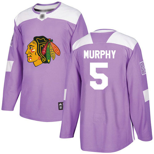 Blackhawks #5 Connor Murphy Purple Authentic Fights Cancer Stitched Hockey Jersey