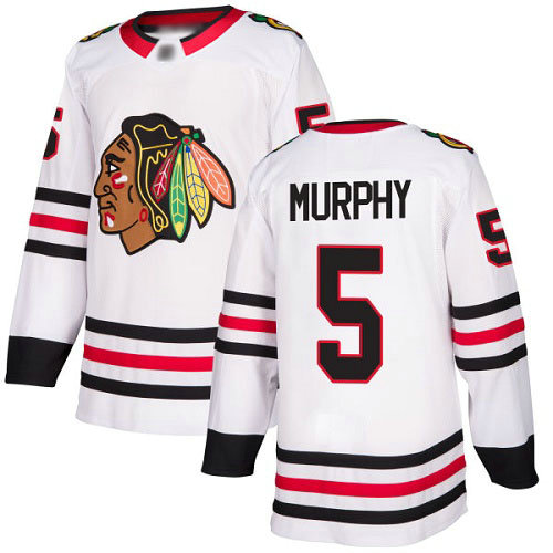 Blackhawks #5 Connor Murphy White Road Authentic Stitched Hockey Jersey