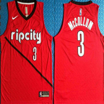 Blazers 3 C.J. McCollum Red City Edition Nike Swingman Jersey1