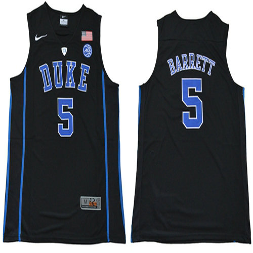 Blue Devils #5 R.J. Barrett Black Basketball Elite Stitched NCAA Jersey