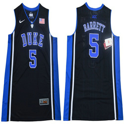 Blue Devils #5 R.J. Barrett Black Blue Basketball Elite Stitched NCAA Jersey