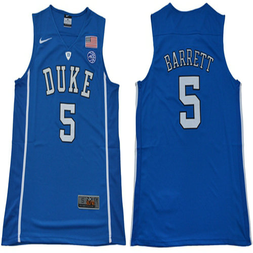 Blue Devils #5 R.J. Barrett Blue Basketball Elite Stitched NCAA Jersey