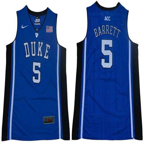 Blue Devils #5 R.J. Barrett Blue Black Basketball Elite Stitched NCAA Jersey
