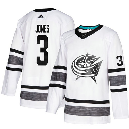 Blue Jackets #3 Seth Jones White Authentic 2019 All-Star Stitched Hockey Jersey