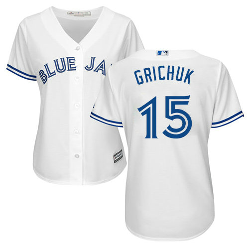 Blue Jays #15 Randal Grichuk White Home Women's Stitched Baseball Jersey