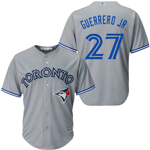 Blue Jays #27 Vladimir Guerrero Jr. Grey Cool Base Stitched Youth Baseball Jersey