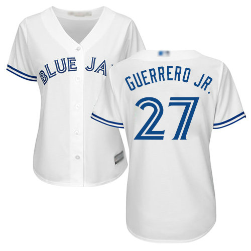 Blue Jays #27 Vladimir Guerrero Jr. White Home Women's Stitched Baseball Jersey