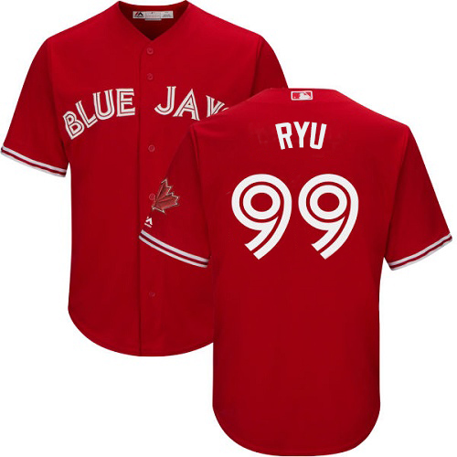 Blue Jays #99 Hyun-Jin Ryu Red New Cool Base Stitched MLB Jersey