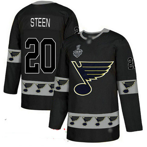 Blues #20 Alexander Steen Black Authentic Team Logo Fashion Stanley Cup Final Bound Stitched Hockey Jersey