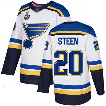 Blues #20 Alexander Steen White Road Authentic Stanley Cup Final Bound Stitched Hockey Jersey