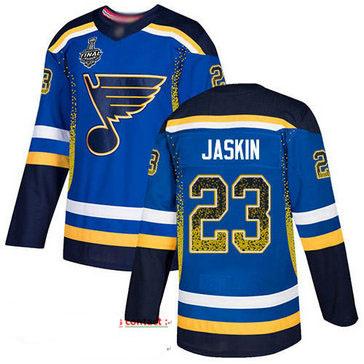 Blues #23 Dmitrij Jaskin Blue Home Authentic Drift Fashion Stanley Cup Final Bound Stitched Hockey Jersey