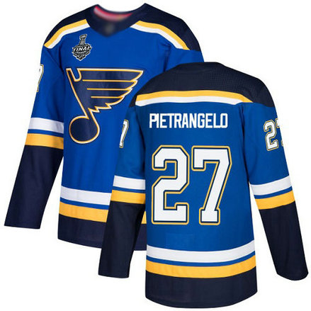 Blues #27 Alex Pietrangelo Blue Home Authentic Stanley Cup Final Bound Stitched Hockey Jersey