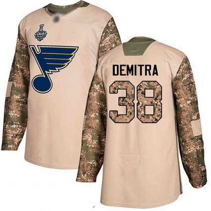 Blues #38 Pavol Demitra Camo Authentic 2017 Veterans Day Stanley Cup Final Bound Stitched Hockey Jersey