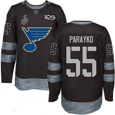 Blues #55 Colton Parayko Black 1917-2017 100th Anniversary Stanley Cup Final Bound Stitched Hockey Jersey