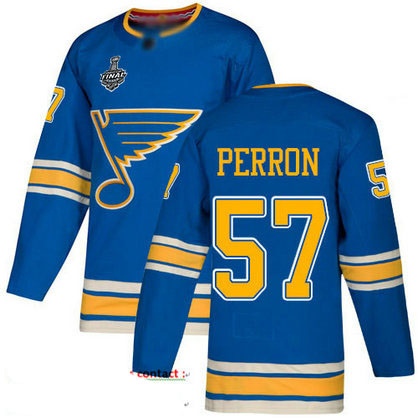 Blues #57 David Perron Blue Alternate Authentic Stanley Cup Final Bound Stitched Hockey Jersey
