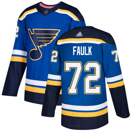 Blues #72 Justin Faulk Blue Home Authentic Stitched Hockey Jersey1