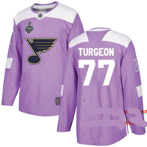 Blues #77 Pierre Turgeon Purple Authentic Fights Cancer Stanley Cup Final Bound Stitched Hockey Jersey