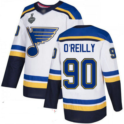 Blues #90 Ryan O'Reilly White Road Authentic Stanley Cup Final Bound Stitched Hockey Jersey