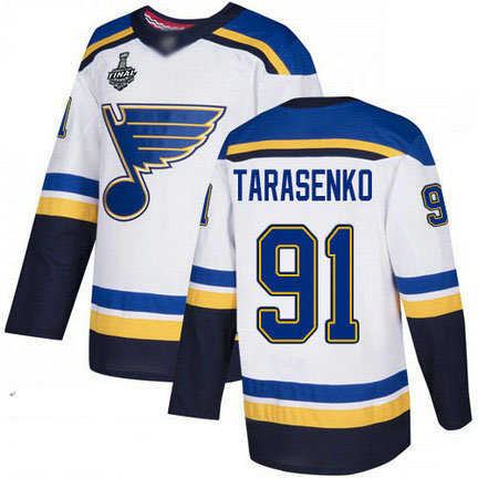 Blues #91 Vladimir Tarasenko White Road Authentic Stanley Cup Final Bound Stitched Hockey Jersey