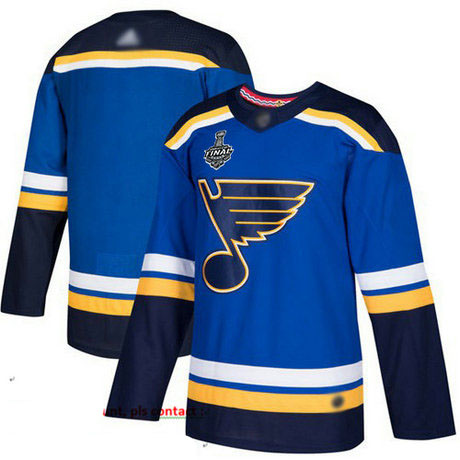 Blues Blank Blue Home Authentic Stanley Cup Final Bound Stitched Hockey Jersey