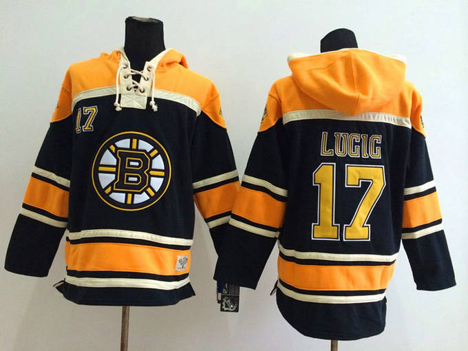 Boston Bruins 17 Milan Lucic black NHL hockey hoddies