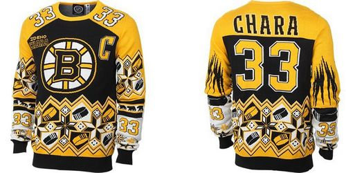 Boston Bruins 33 Zdeno Chara Black Yellow NHL Ugly Sweater