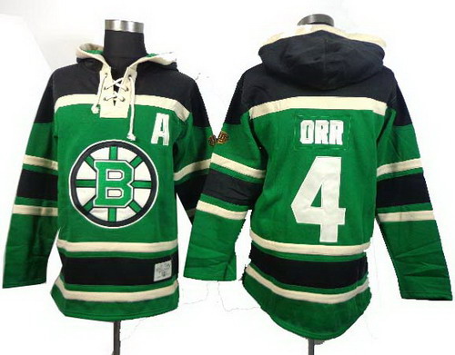 Boston Bruins 4# Bobby Orr green Hoody