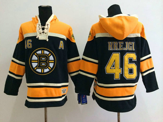 Boston Bruins 46 Krejci black NHL hockey hoddies