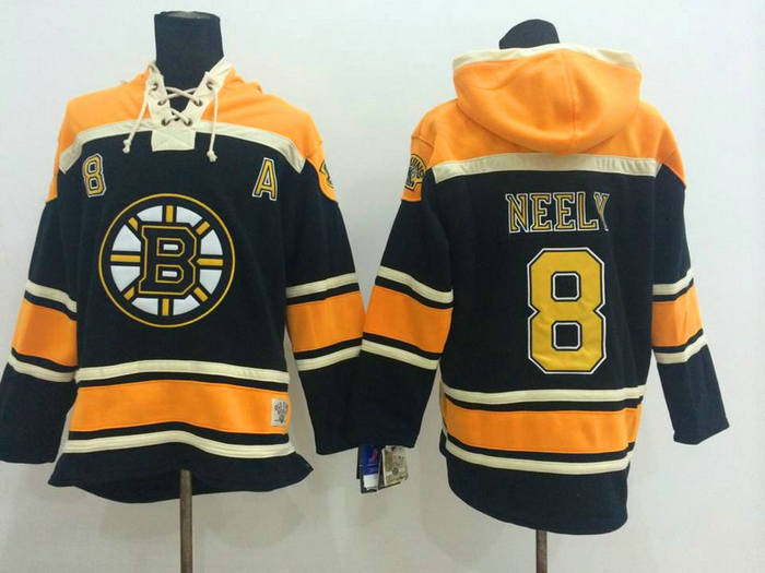 Boston Bruins 8 Cam Neely Black NHL hockey hoddies