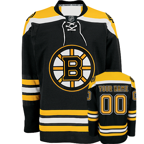 Boston Bruins Black Customized Hockey Jersey