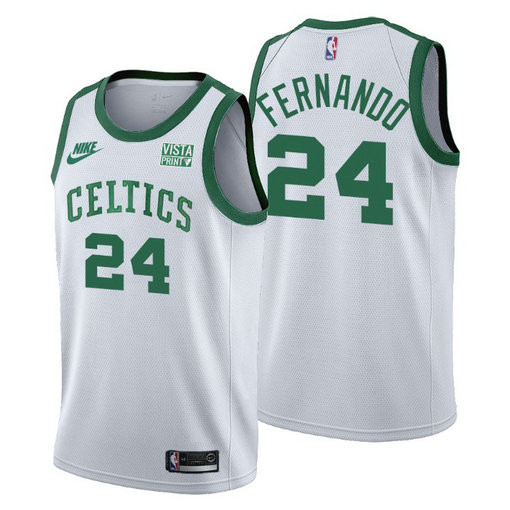 Boston Celtics #24 Bruno Fernando Men's Nike Releases Classic Edition NBA 75th Anniversary Jersey White