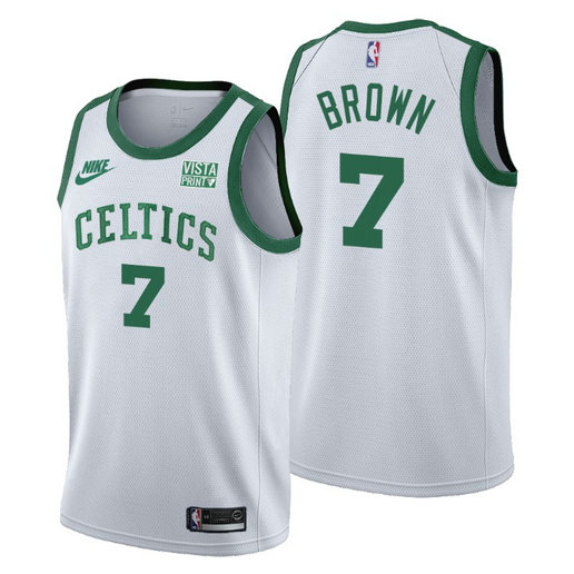 Boston Celtics #7 Jaylen Brown Men's Nike Releases Classic Edition NBA 75th Anniversary Jersey White
