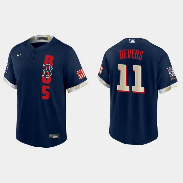Boston Red Sox #11 Rafael Devers 2021 Mlb All Star Game Fan's Version Navy Jersey