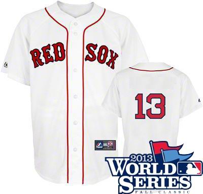 Boston Red Sox #13 Carl Crawford Jersey wihte w2013 World Series Patch