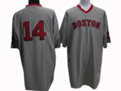 Boston Red Sox #14 Jim Rice 1975 mitchell&ness Road jersey  gray
