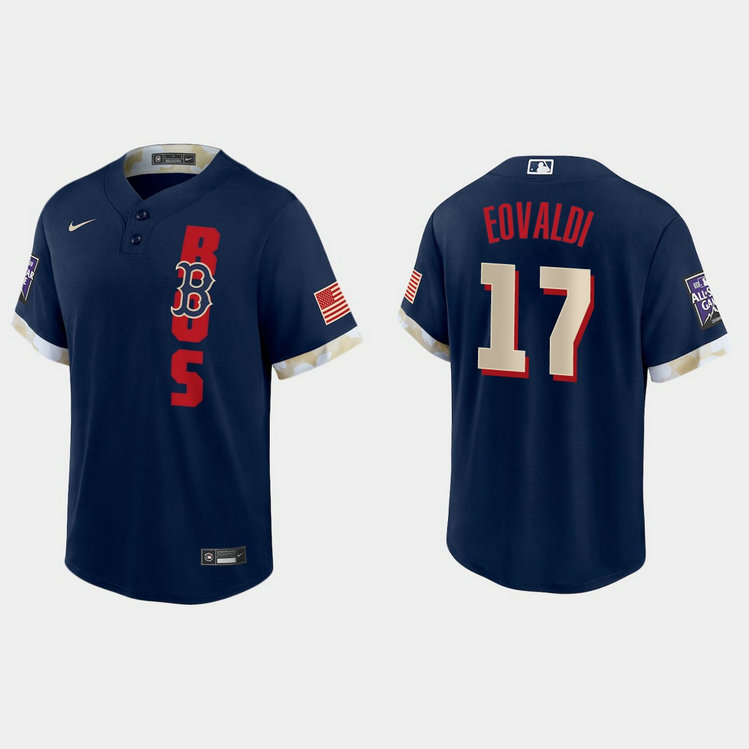 Boston Red Sox #17 Mathan Eovaldi 2021 Mlb All Star Game Fan's Version Navy Jersey