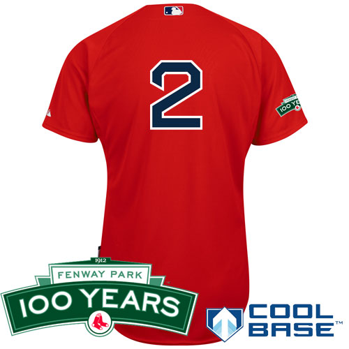 Boston Red Sox #2 Jacoby Ellsbury red Cool Base Jersey wFenway Park 100th Anniversary Patch