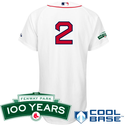 Boston Red Sox #2 Jacoby Ellsbury white Cool Base Jersey wFenway Park 100th Anniversary Patch