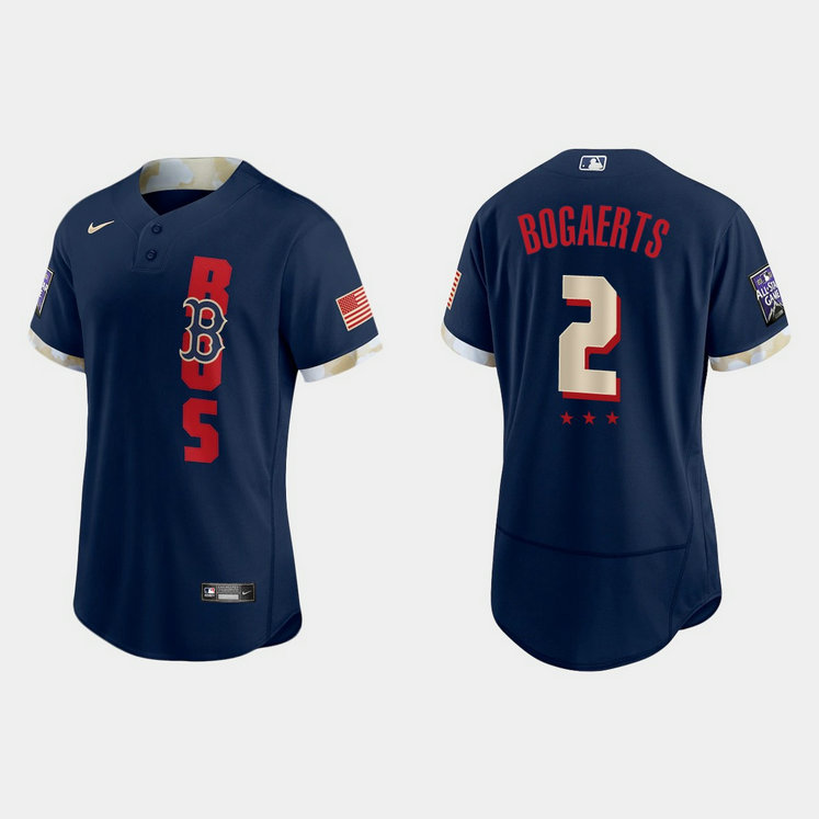 Boston Red Sox #2 Xander Bogaerts 2021 Mlb All Star Game Authentic Navy Jersey