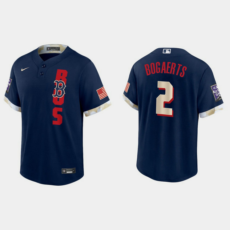 Boston Red Sox #2 Xander Bogaerts 2021 Mlb All Star Game Fan's Version Navy Jersey