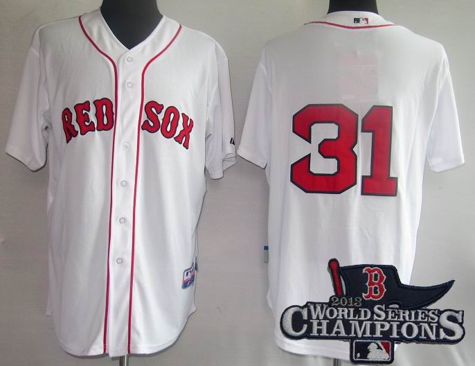 Boston Red Sox #31 Jon Lester Jerseys home white 2013 World Series Champions ptach