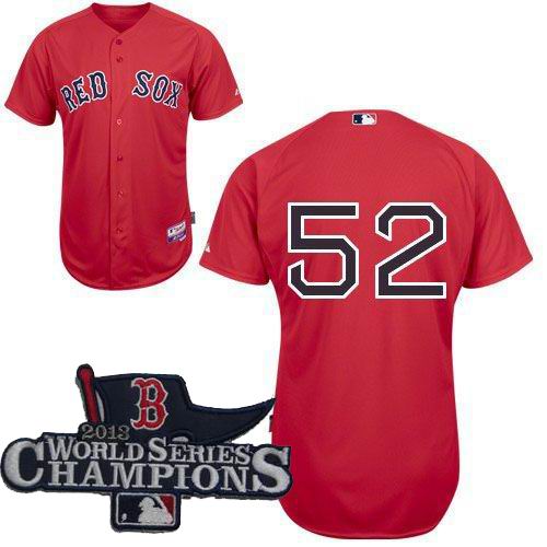 Boston Red Sox #52 Bobby Jenks jerseys red 2013 World Series Champions ptach