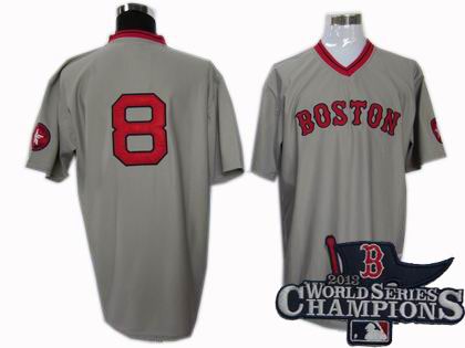 Boston Red Sox #8 Carl Yastrzemski 1975 Road mitchell&ness jersey gray 2013 World Series Champions ptach