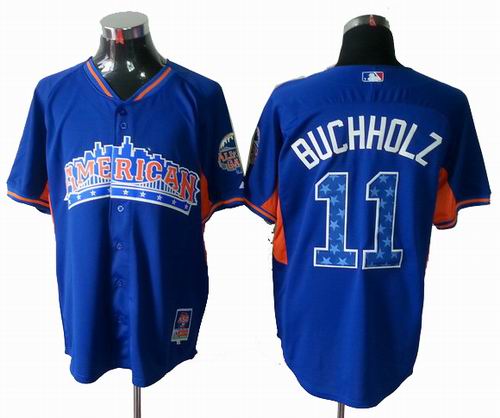 Boston Red Sox 11# Clay Buchholz American League 2013 All Star blue Jersey