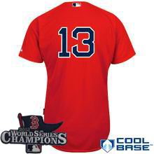 Boston Red Sox 13# Carl Crawford jerseys red 2013 World Series Champions ptach